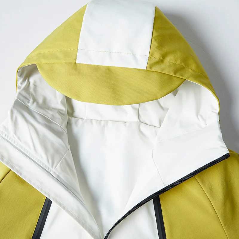 CHRLCK Mens Waterproof Hiking s Windproof Splicing Windbreakers Women Breathable Fishing Camping Trekking Unisex M260325