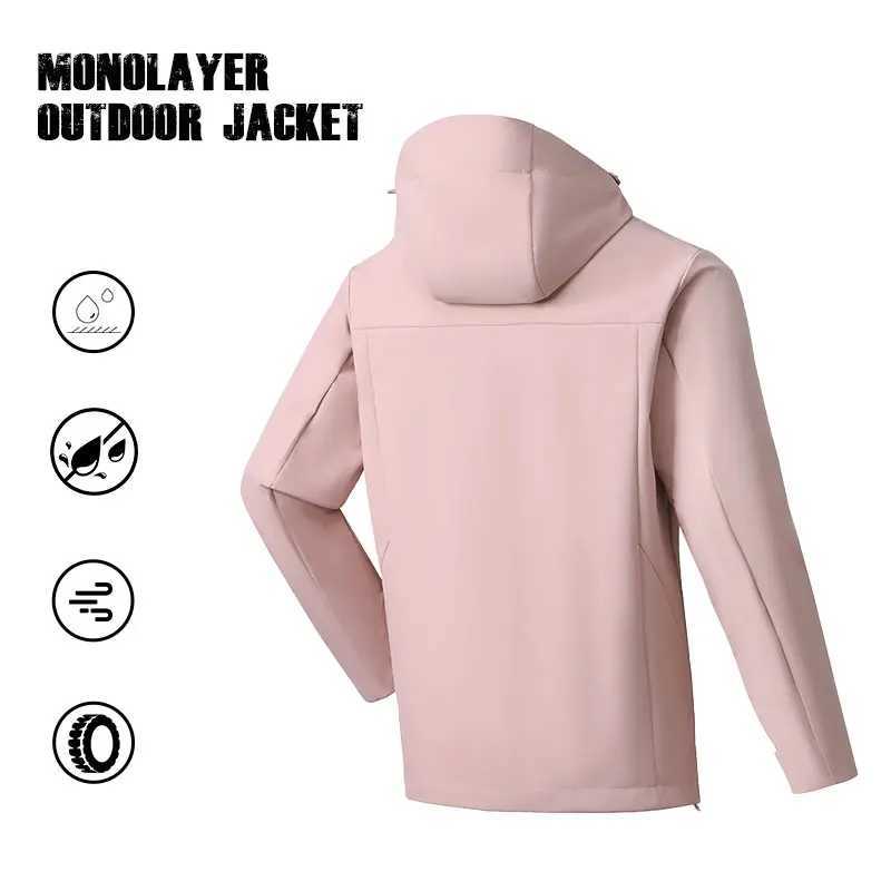 Outdoor Sports Hooded Men Waterproof Windproof Women Autumn Camping Waterproof Windproof Running Sport Hooded Coat M260325
