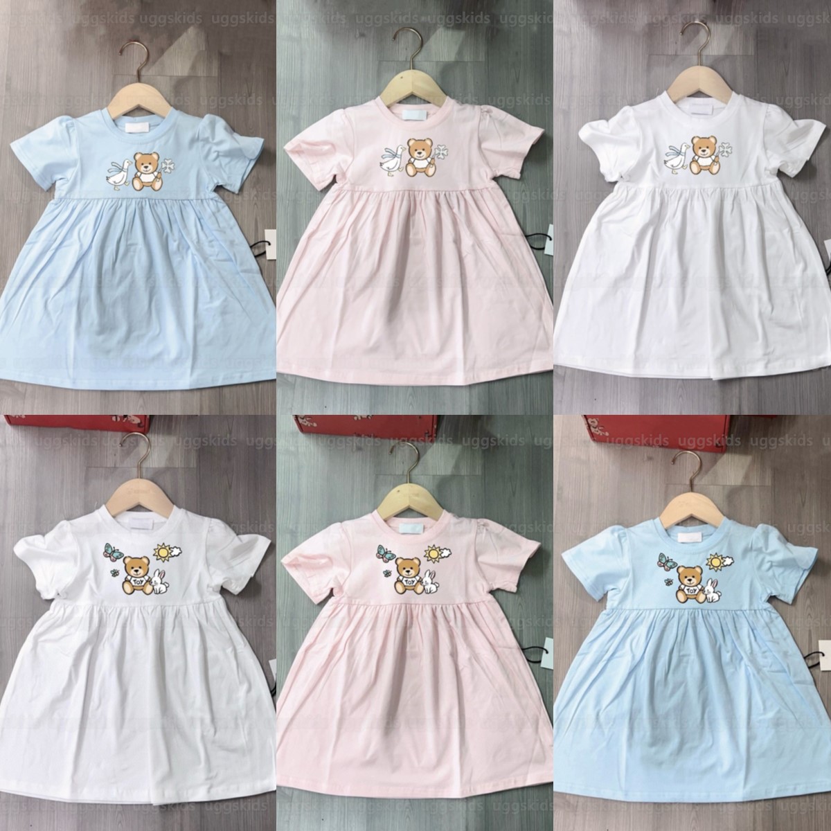 kids baby girls dress apricot summer clothes Toddlers Clothing BABY childrens girls blue pink white summer Dress