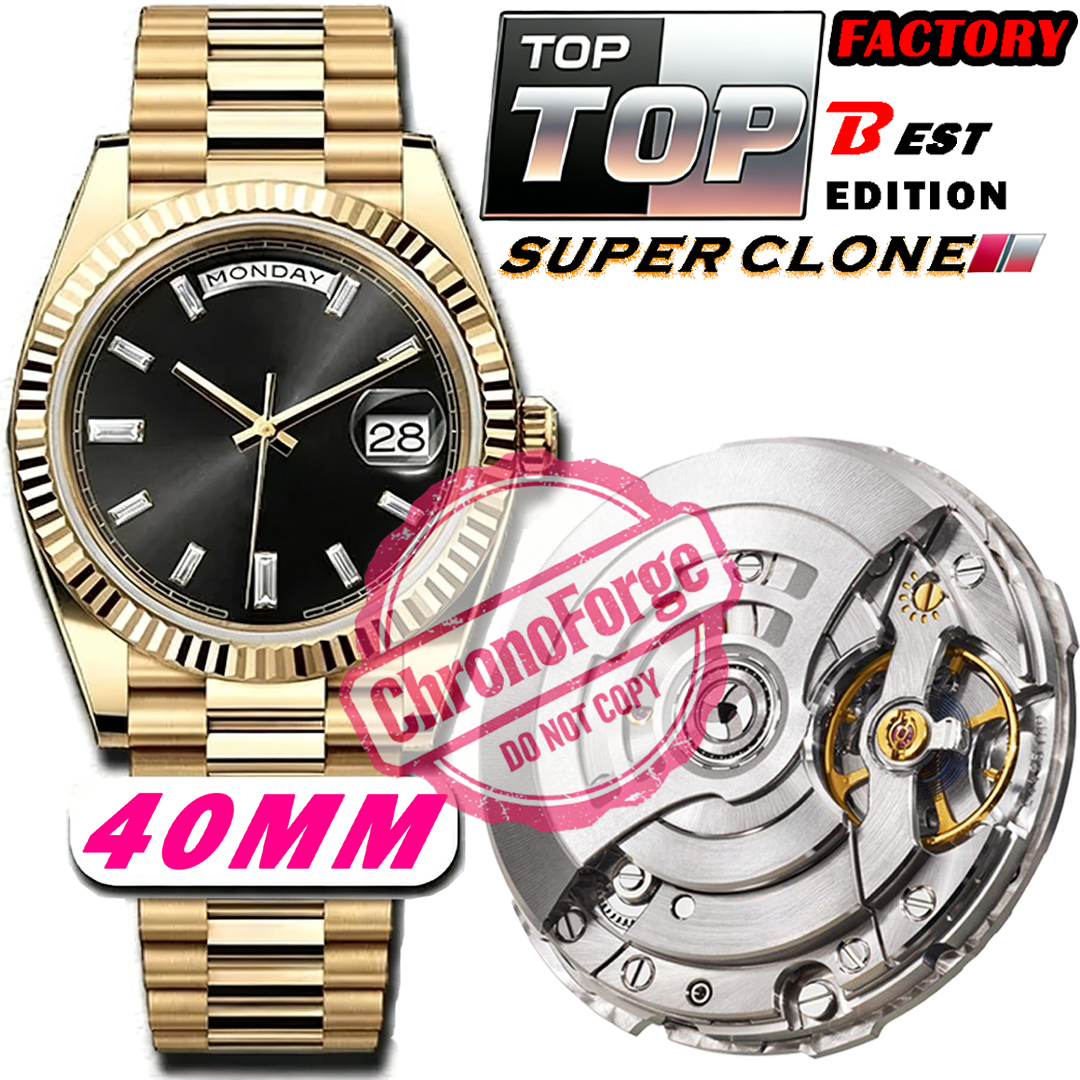 Super Clone Mens Watch Luxury Watch Mirror Quality 40MM Movement Automatic Mechanical Watch Full 904L Steel Sapphire Waterproof 100 Meters 72 Hours Power Reserve