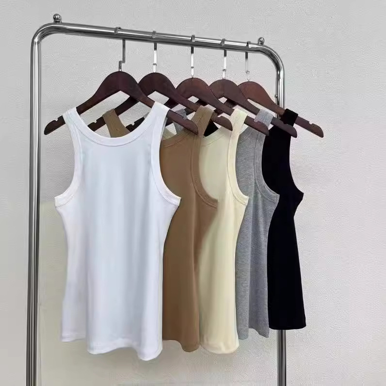 Designer Women Sleeveless Tee Shirts Scoop Neck Womens Colorblock Racerback Crew Neck Casual Basic Fitted Tank Top Sleeveless