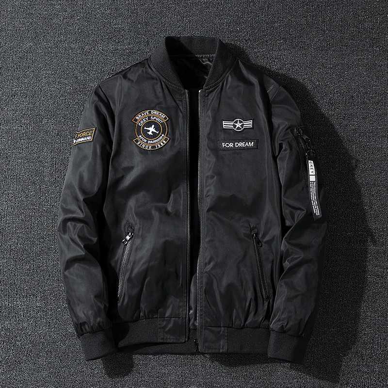 Coat Mens Air Force Pilot Jacket MA1 Autumn/Winter Baseball Suit Trendy Brand Double Sided Thickened Large C260325