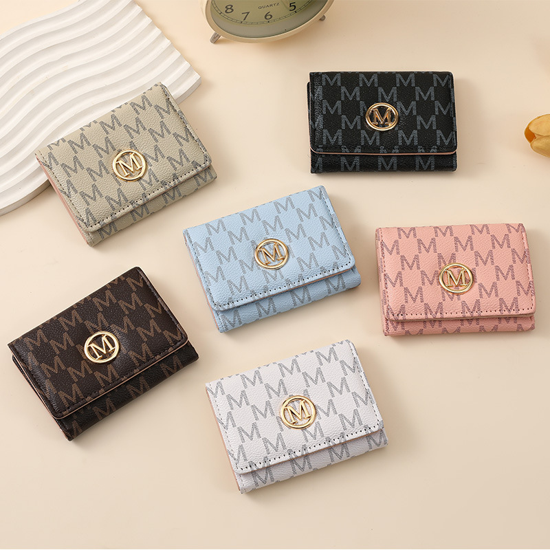 Ladies Short Wallet, New Tri-fold Card Holder, Vintage Classic Printed Coin Purse, Fashionable Ins Portable Stylish Card Wallet, Multifunctional Light - view 5