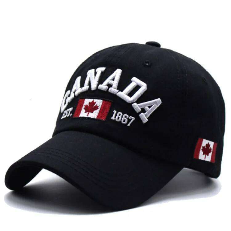 Adjustable CANAD Maple Leaf Embroidered Baseball Hat Men And Women Couples, Suitable For Outdoor Sports, Leisure, Sunshade Qian Pan