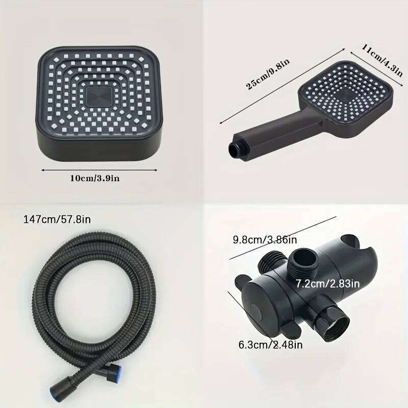 High-Flow 2-in-1 Handheld Rain Shower Head Set, Equipped with Long Hose and T-Shaped Valve - Durable Abs Material, Wall-Mounted,26Y0325