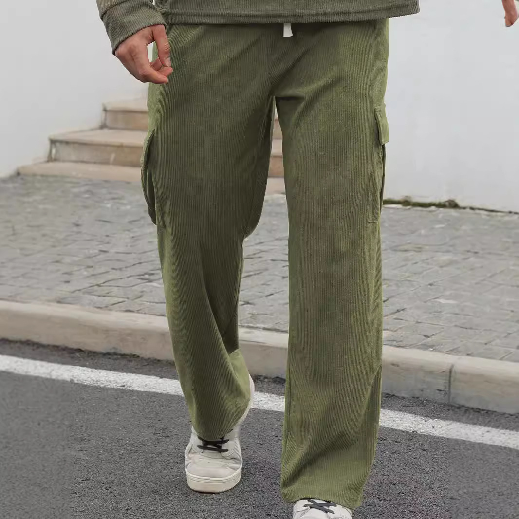 Men's Essential Pants New Hot-selling European And American Fashion Casual Sports Corduroy Multi-pocket Cargo Pants