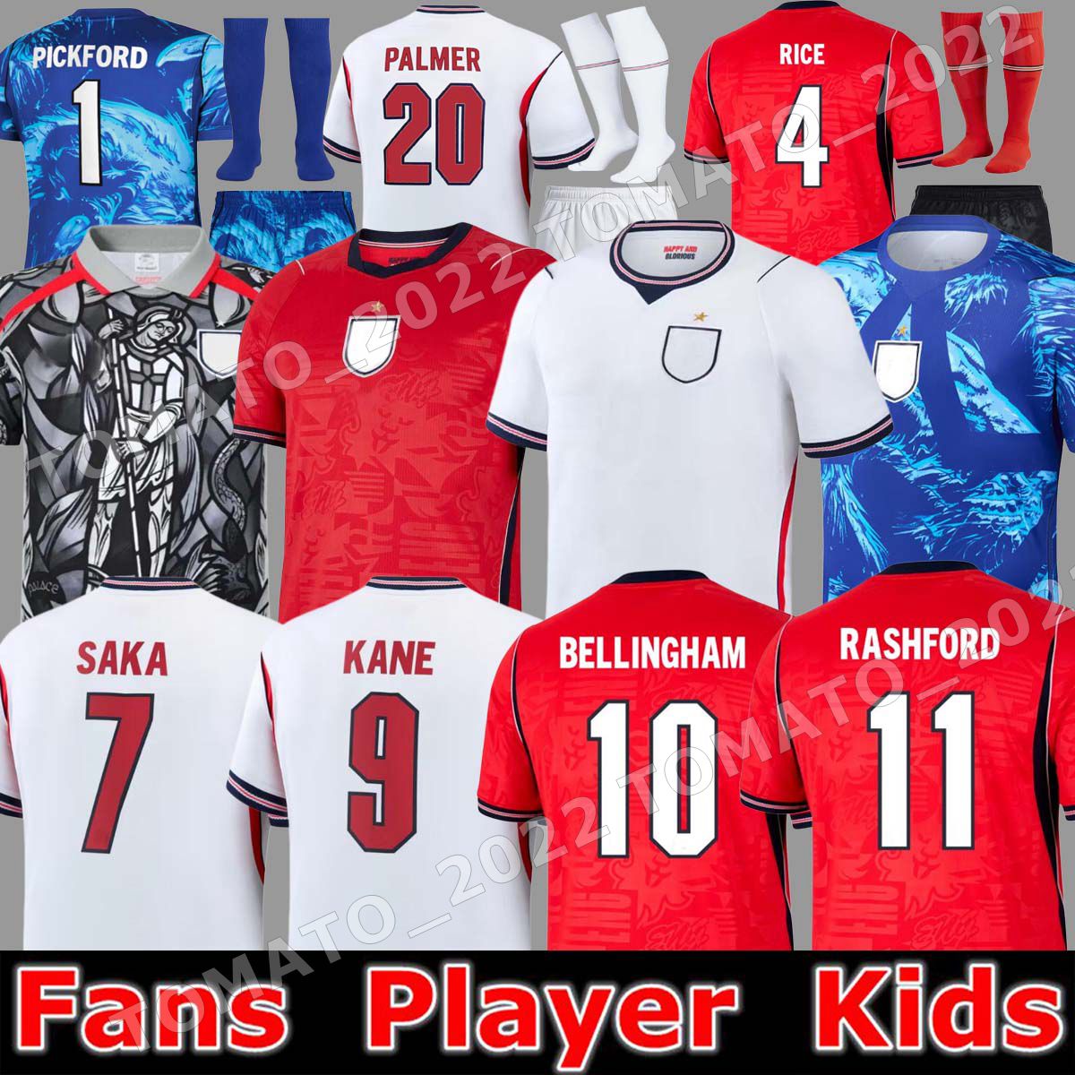 2026 england kit 26 27 World Cup Soccer Jersey Men Kids KANE SAKA BELLINGHAM ROGERS RICE FODEN GORDON PALMER RASHFORD Football Shirt Soccer Uniforms