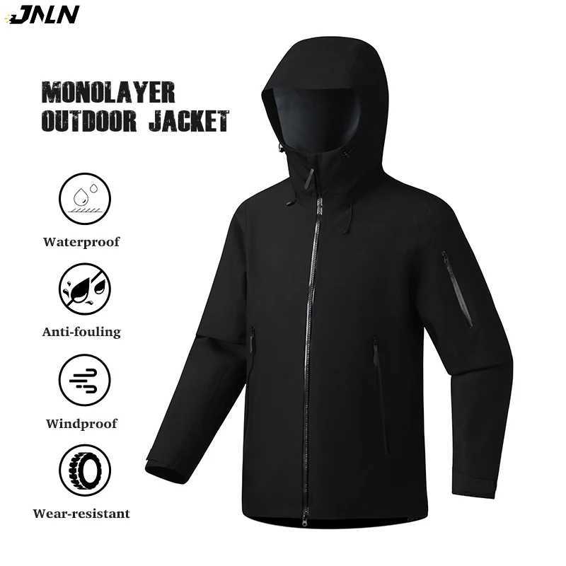 JNLN Unisex Enhanced Waterproof Windbreaker Hiking Trekking Climbing Men Women Outdoor Sports Heat-Sealed Seams Rain Coat M260325