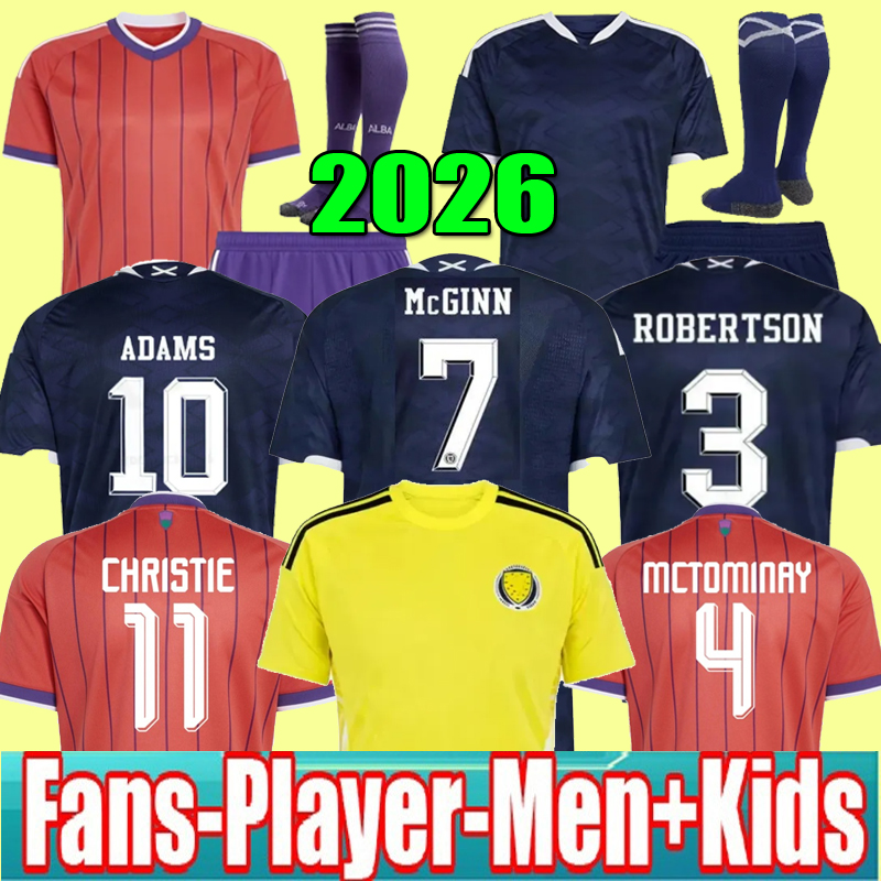 S-4XL 2026 Scotland Soccer Jerseys home TIERNEY ROBERTSON football shirt CHRISTIE McGREGOR McGINN McKENNA AWAY men kids kit sets