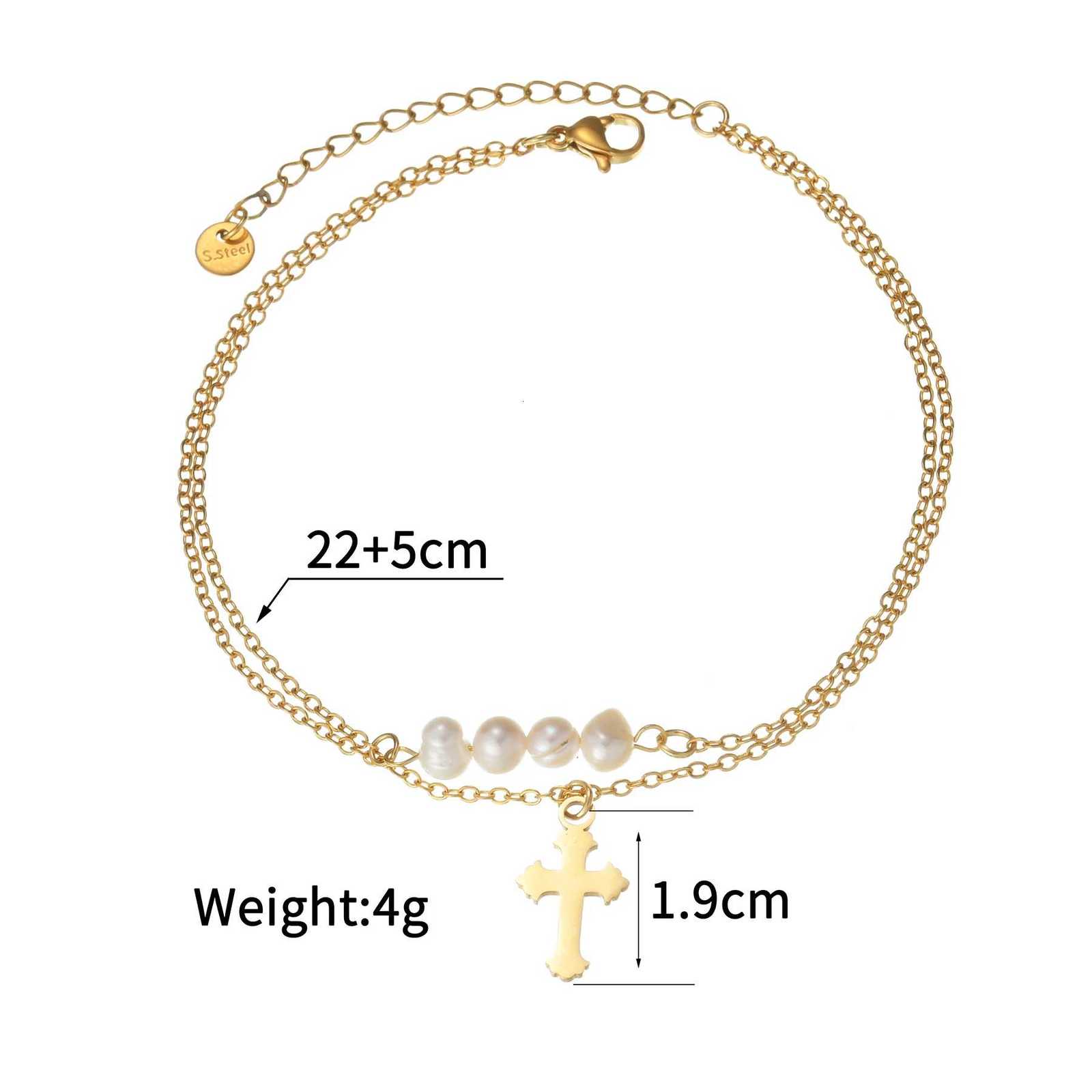 Trendy Imitation Pearl Foot Chain Gold-plated Stainless Steel Elegant Fashion Jewelry For Women Gift Beach Shell Ankle Chain H260325 - view 6
