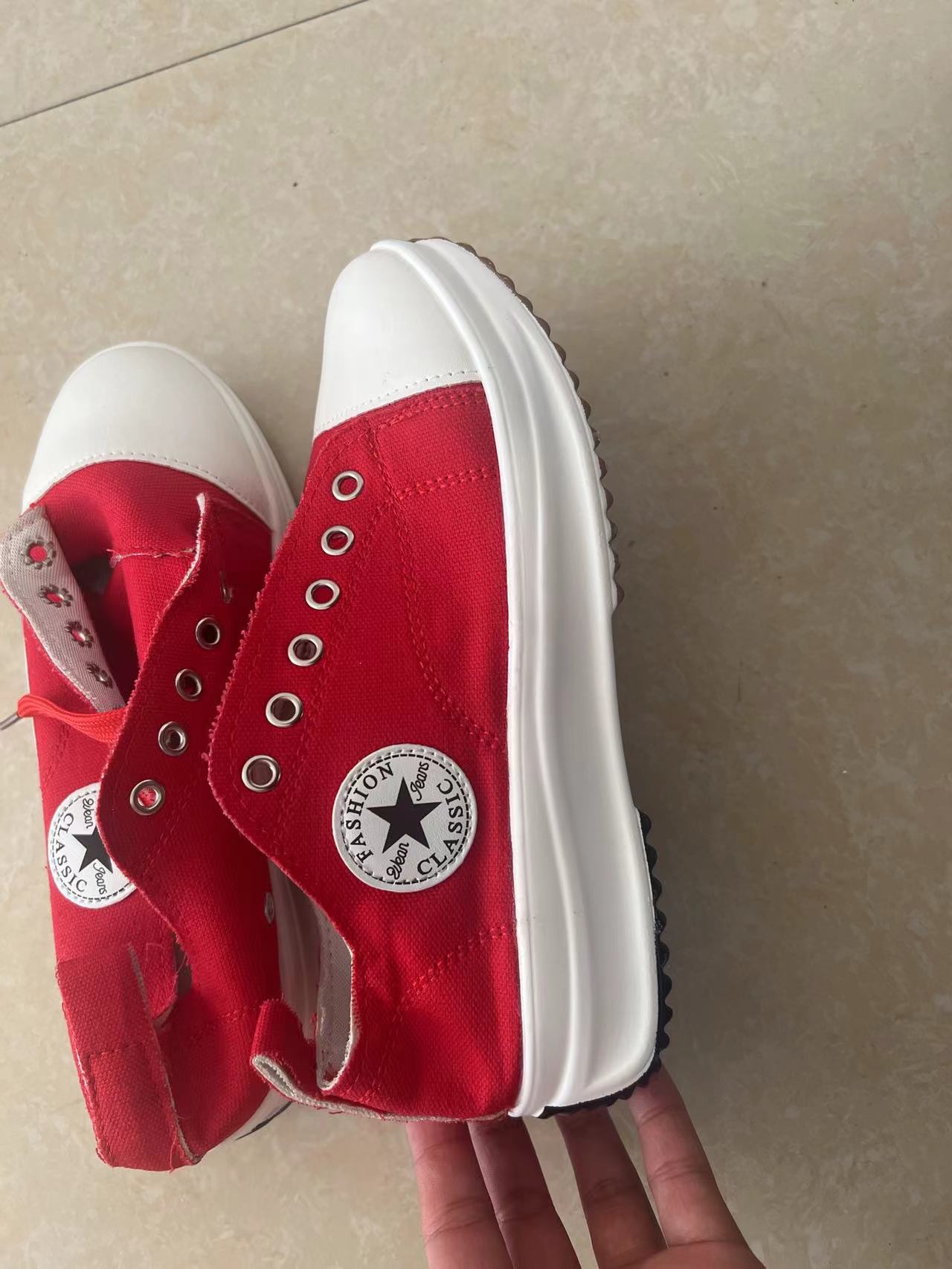 New spring low-top women's shoes thick-soled canvas shoes for women canvas in stock platform sole plus-size women's shoes