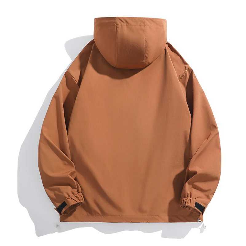 CHRLCK Men Hiking Outdoor Waterproof Fishing Hooded Sport Adjustable Drawstring Travel Mountaineering Coats l12 M260325