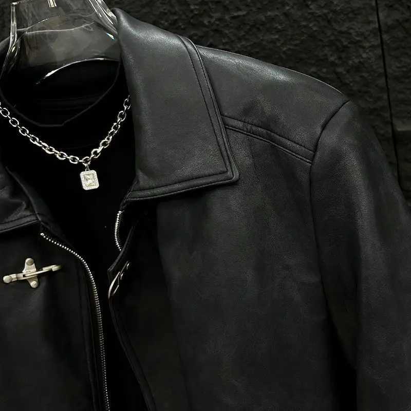 This New Autumn Trendy American Retro Jacket for Men with A High-end Motorcycle Feel and Airplane Buttons Is Stylish and Cool C260325