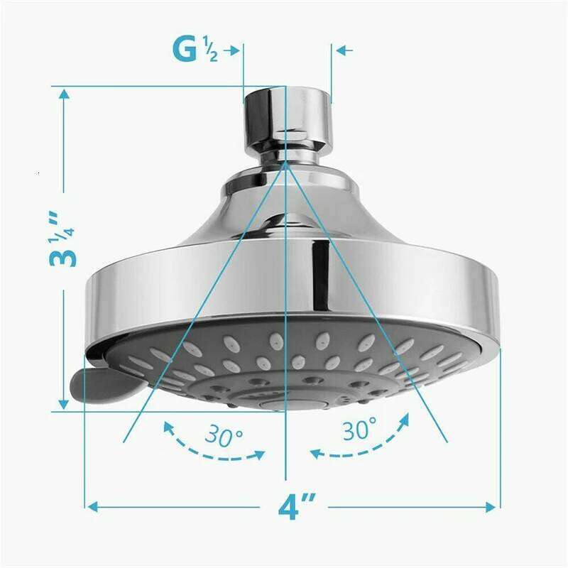 4Inch High Pressure 5 Modes Adjustable Rainfall Shower Head Sprayer Bathroom Fixture Faucet Replacement Part 26Y0324