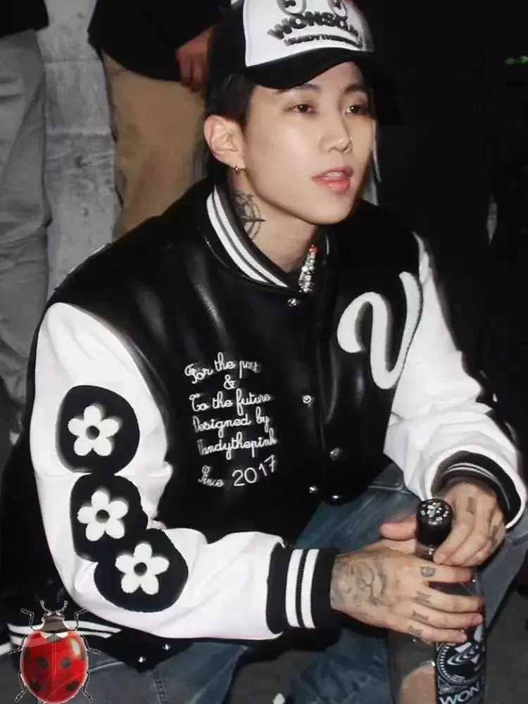 Patchwork Vandythepink Embroidery Lether Varsity Baeball Jacket Men Women Splicing Color Unisex Flocking Towl Pattern VANDY Coat C260325