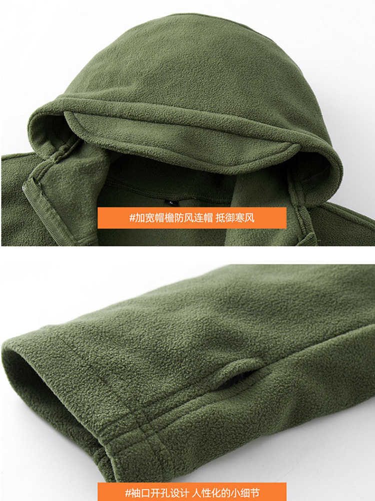 Best-selling fleece jacket for men, brushed wool outdoor spring-autumn warm all-weather jacket with hood for women, long-sleeved coat D260325