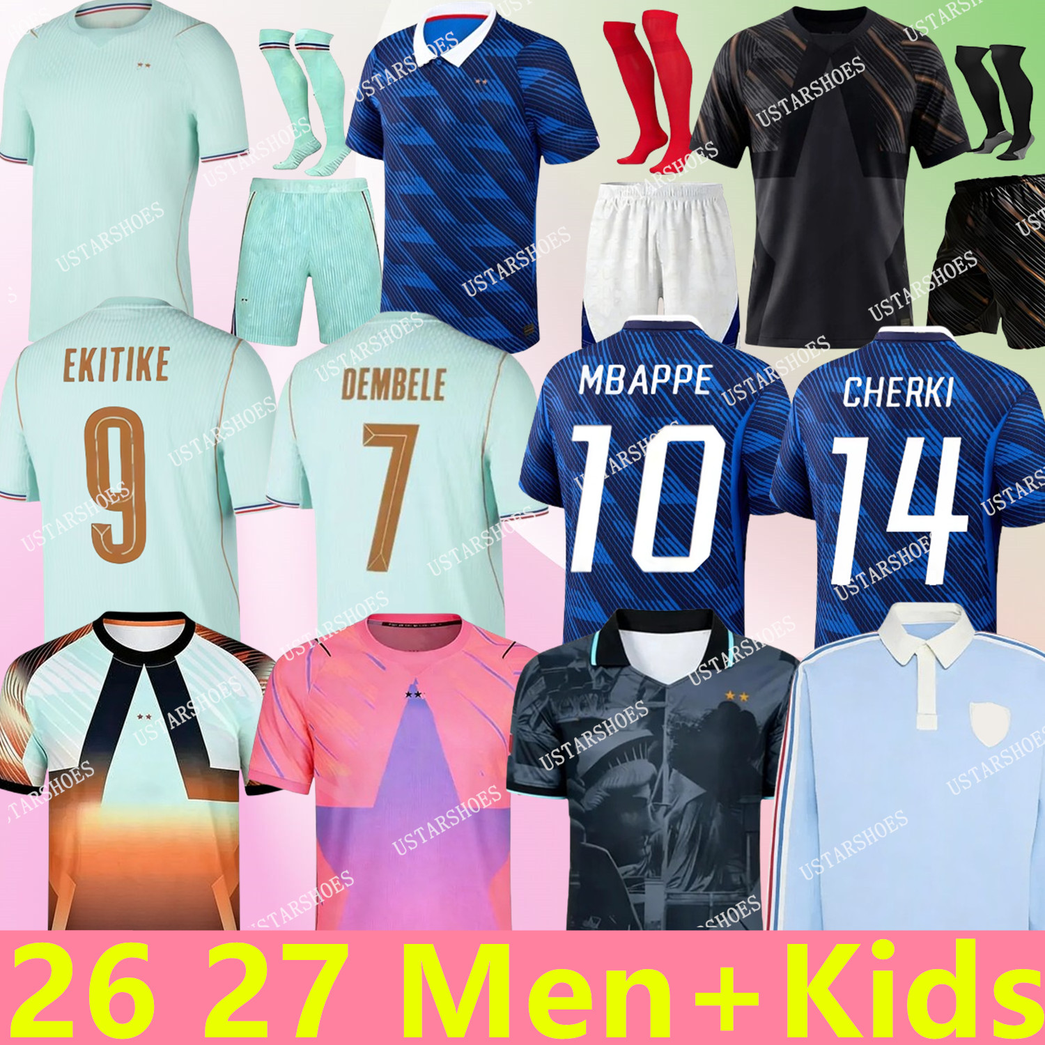 TOP 2026 France French 26 27 MBAPPE DEMBELE Soccer Jerey final BENZEMA GIROUD GRIEZMANN SALIBA OLISE KANTE POGBA THURAM CHERKI Maillot De Foot Equipe Football Shirts