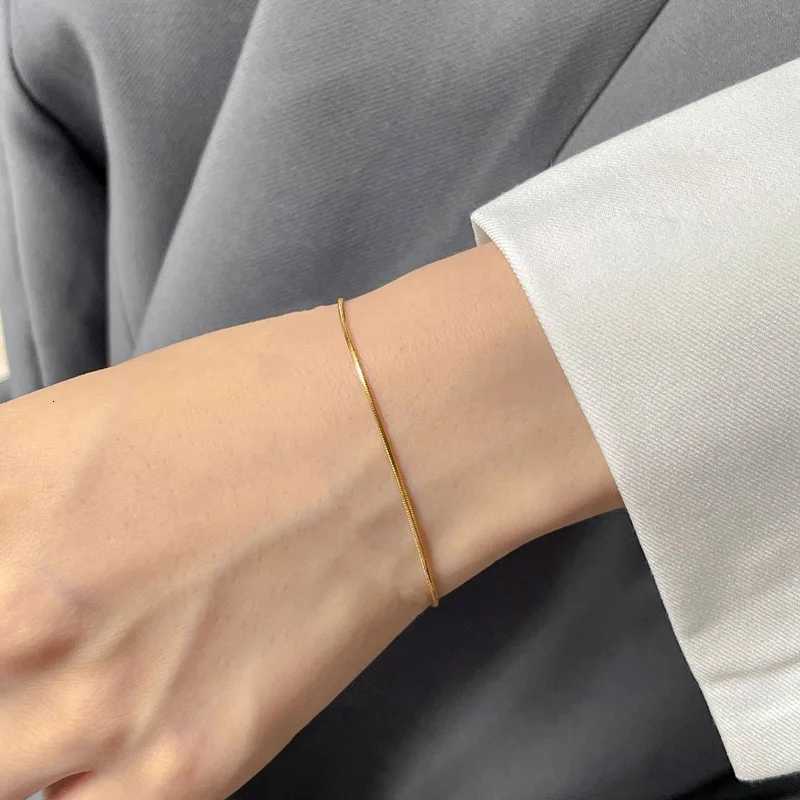 1PC 26cm Stainless Steel Anklet For Women Foot Jewelry Waterproof PVD Plated Gold Color Snake Chain Trend Birthday Gift H260325 - view 3
