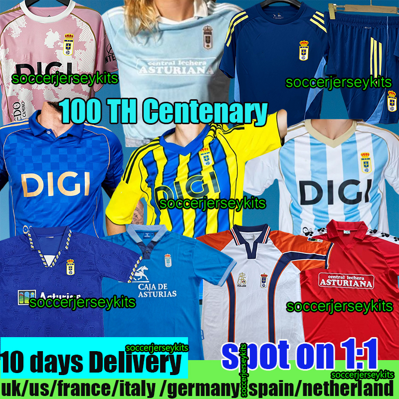 camiseta Real Oviedo 100TH centenary Real Oviedo soccer jersey 26 27 men kids football shirts tops home away third fans version Camiseta de Futbol Real Oviedo