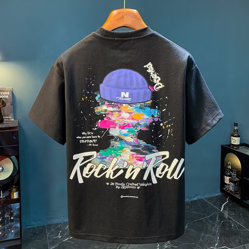 2026 Summer Men's Streetwear T-Shirts | Lightweight Plus-Size Oversized Graphic Casual Versatile Tees