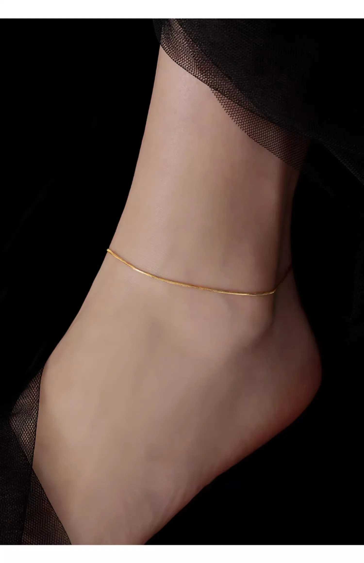 1PC 26cm Stainless Steel Anklet For Women Foot Jewelry Waterproof PVD Plated Gold Color Snake Chain Trend Birthday Gift H260325 - view 5