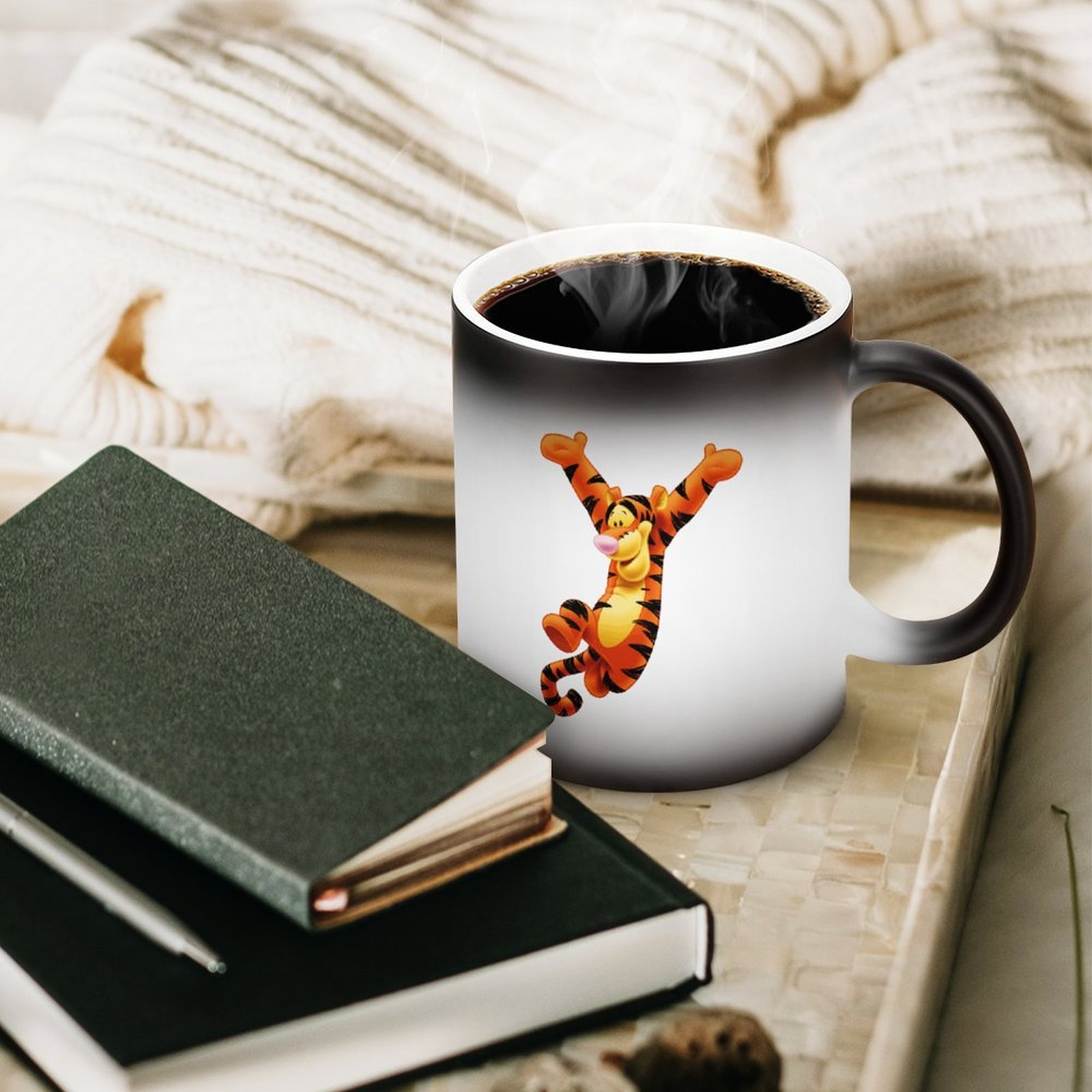 Tigger Winnie The Pooh Mugs Discoloration Drinking Mug Disney Cartoon Ceramic Coffee Cup Funny Magic Cups Heat Changing Mug with Handle Unique Gifts - view 7