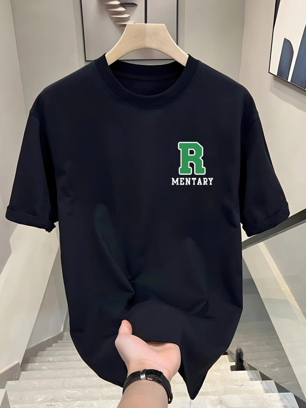 2026 New Arrivals Men's Trendy Letter R Graphic T-Shirts | Versatile Casual Slim-Fit Crew Neck Short Sleeve Tops