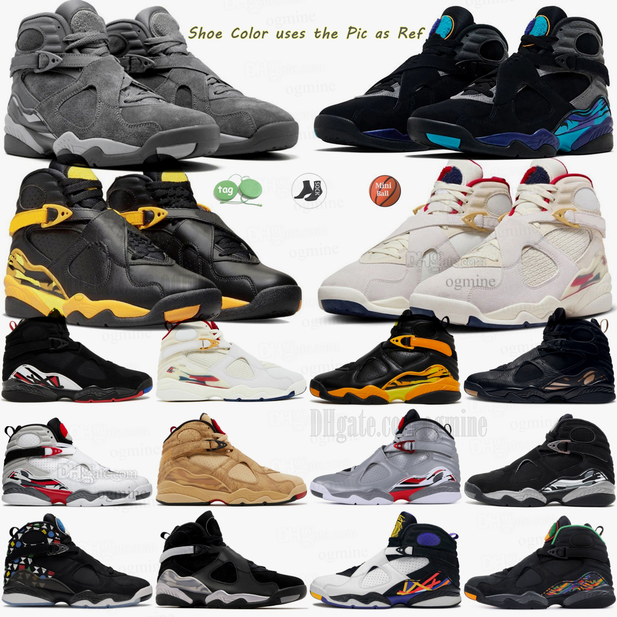 8s 8 Mens Basketball Shoes Sneakers Playoff Aqua Men Sports Trainer Chrome South Beach Black Cool Grey Take Flight Trophy Black Samurai Raid Gunsmoke 40-47