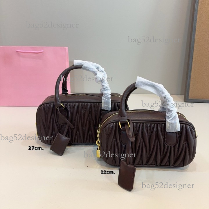 Designer Luxury bag MM Leather Bowling Handbag New Fashion Single Shoulder Crossbody Women S Bag L