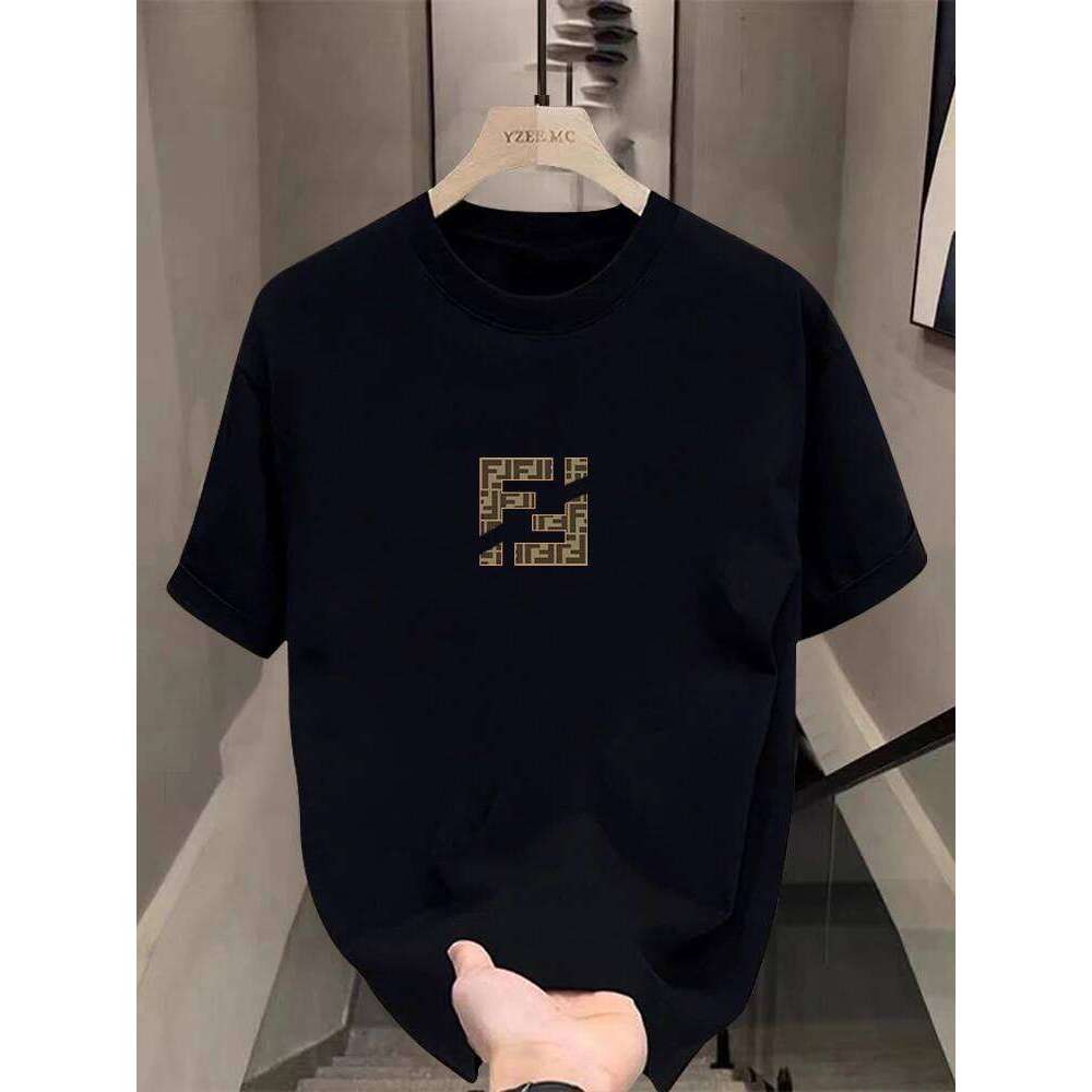 Spring Autumn F Family Trend Pattern Pure Cotton Men and Women Base Shirt Round Neck Short-sleeved T-shirt Lovers Print