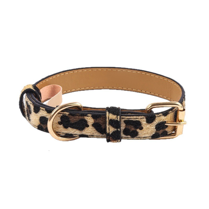 Anti Lost Pet Collar Leash Set Leather Material Metal Buckle Adjustable For Small Dogs Cats Outdoor Walking Leopard Print Snake Pattern