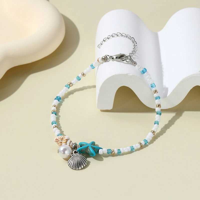 New Shell Starfish Pendant Anklets for Women Handmade Crystal Beads Summer Beach Ankle Foot Chain Jewelry Gift H260325 - view 5