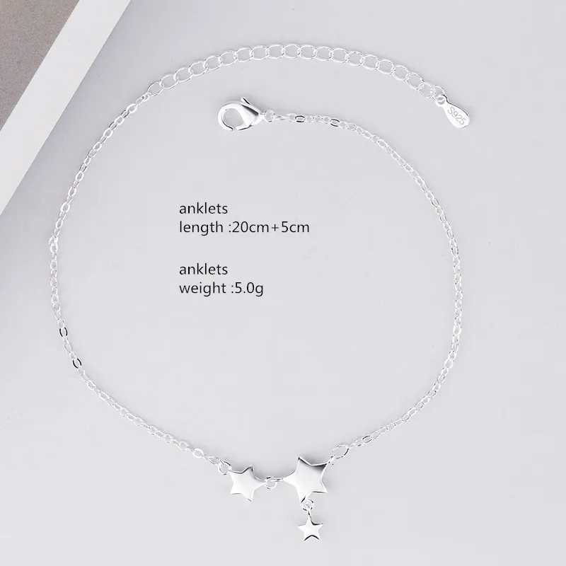 Buyee 925 Sterling Silver Female Fashion Anklets Elegant Star Simple Anklets for Women Fashion Fine Jewelry Chain Gift H260325 - view 7