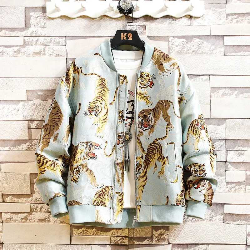 2026 Men Print Baseball Jacket Coats Mem Embroidery Crane Chinese Style Optional Harajuku Bomber Jacket Men Oversize Outerwear C260325