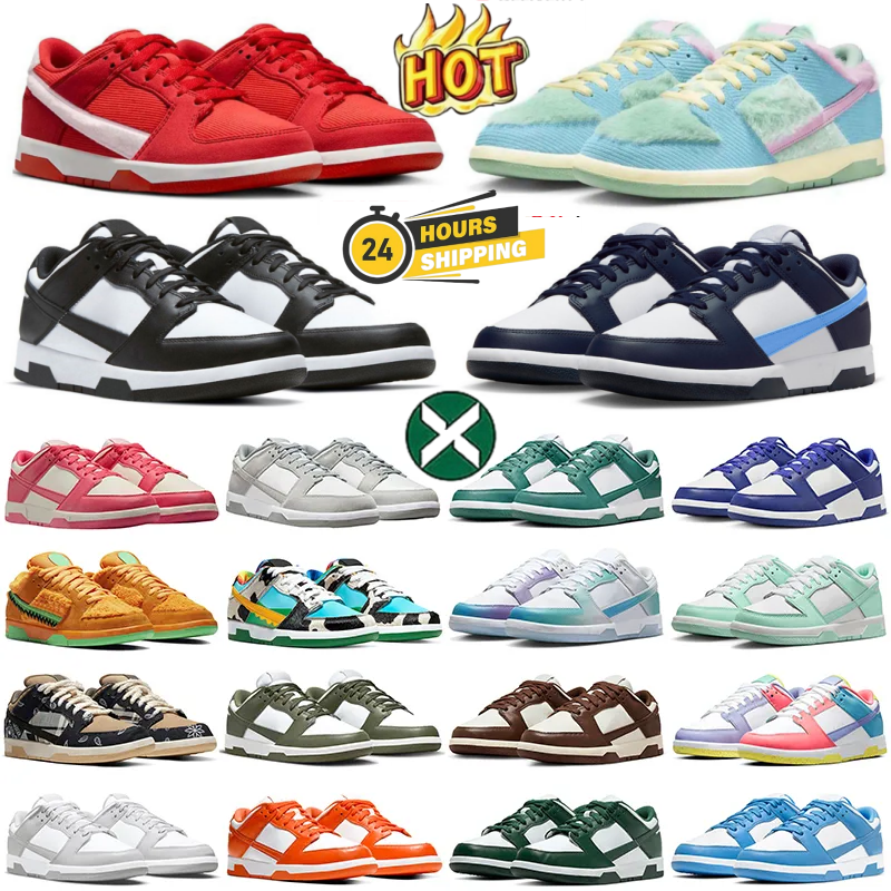 With box designer shoes Running Shoes UNC Low Black White Next Nature Grey Fog Triple Pink Moon Mens Women Outdoor Trainers Sneakers Chaussures 36-45