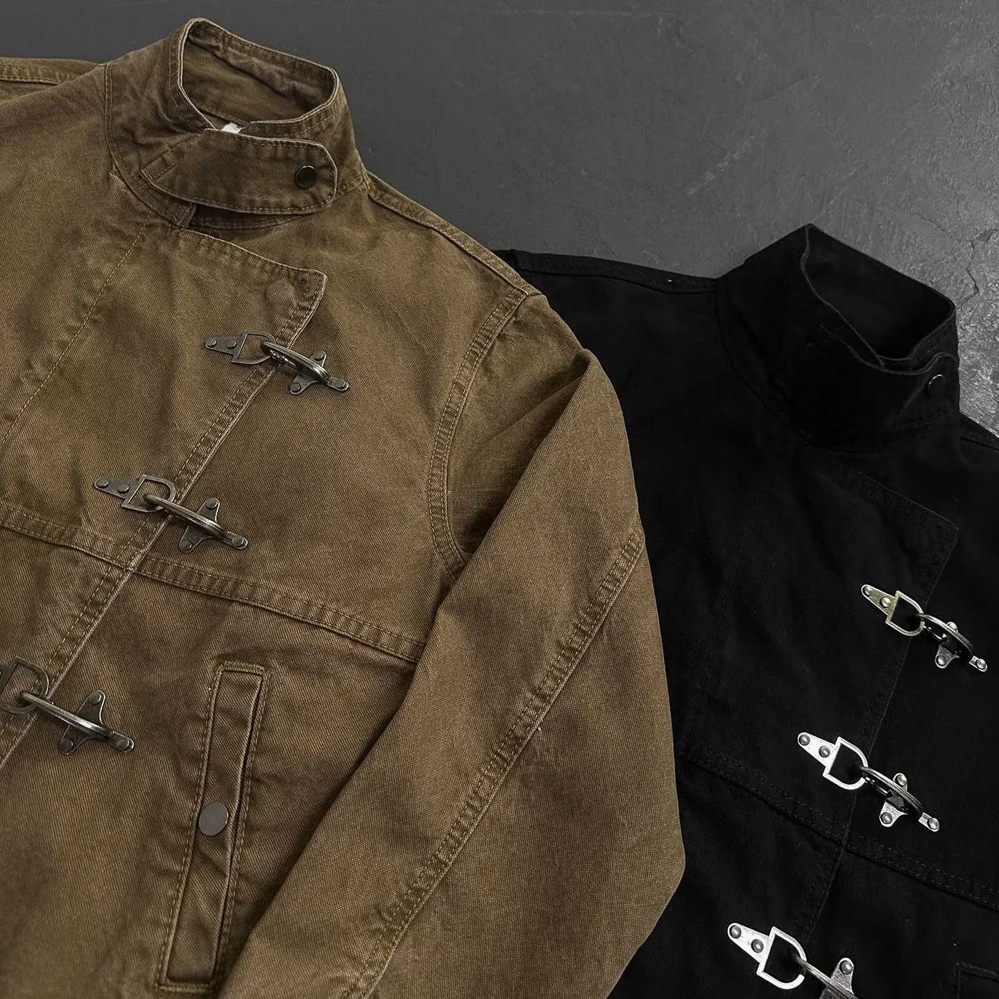 Airplane Button Jacket Work Jacket 2025 American Harajuku Men Personalized Splicing Korean Fashion Vintage Casual Jacket C260325