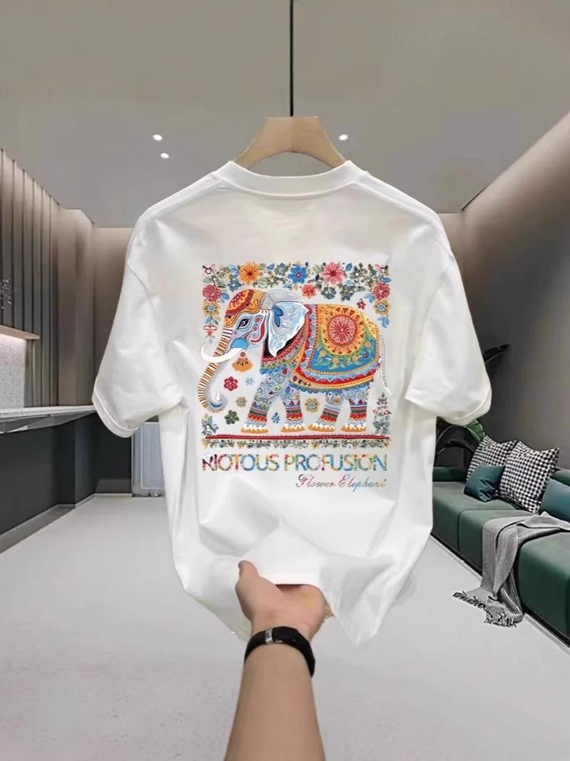 2026 Men's New Arrivals Heavyweight Cotton Streetwear Graphic T-Shirts | Summer Trendy Crew Neck Short Sleeve Tees