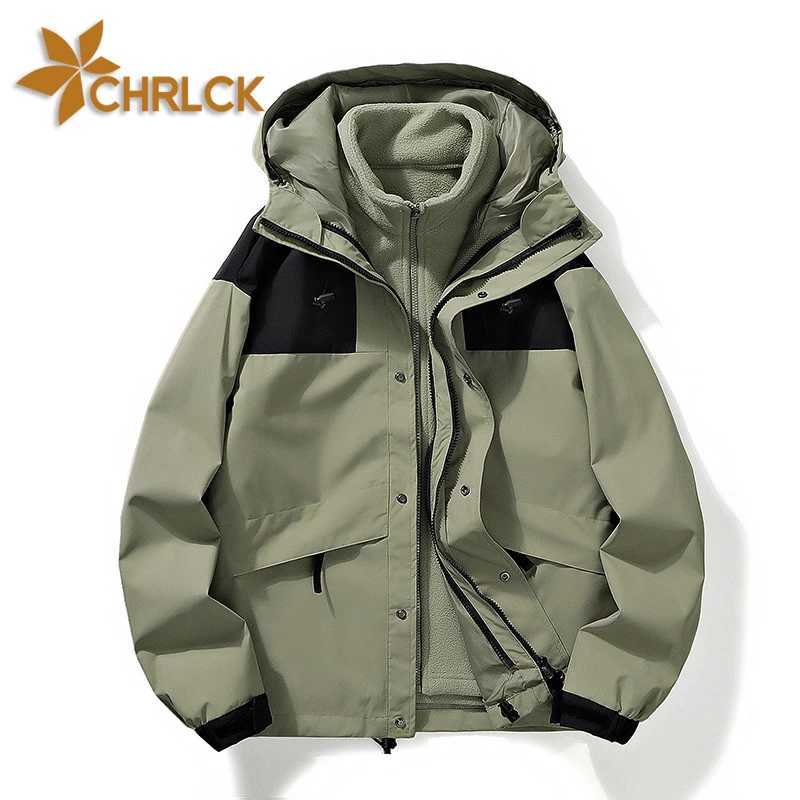 CHRLCK Mens Waterproof Hiking 3 IN 1 s Winter Warm Windproof Splicing Windbreakers Women Camping Trekking Unisex a01 M260325