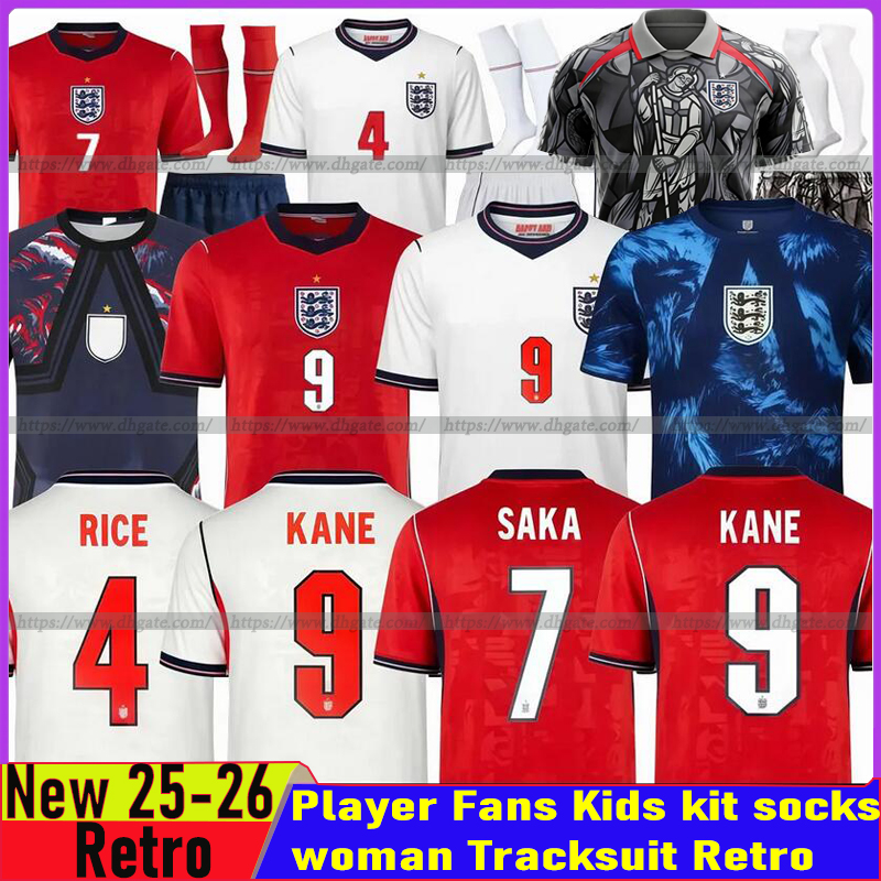 2026 England football shirt KANE BELLINGHAM Soccer Jersey RASHFORD RICE FODEN GORDON PALMER PICKFORD Saka england kit RUSSO BRONZE Palace Women Men Kids Kit