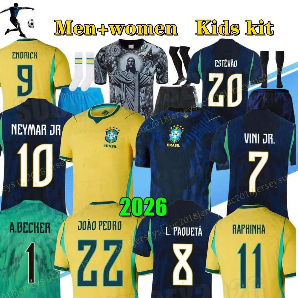 S-4XL 2026-27 World Cup BRAZILS soccer jerseys Camiseta de futbol PAQUETA RAPHINHA 25 football shirt maillots VINI 2026 brasil men kids NEYMAR JR