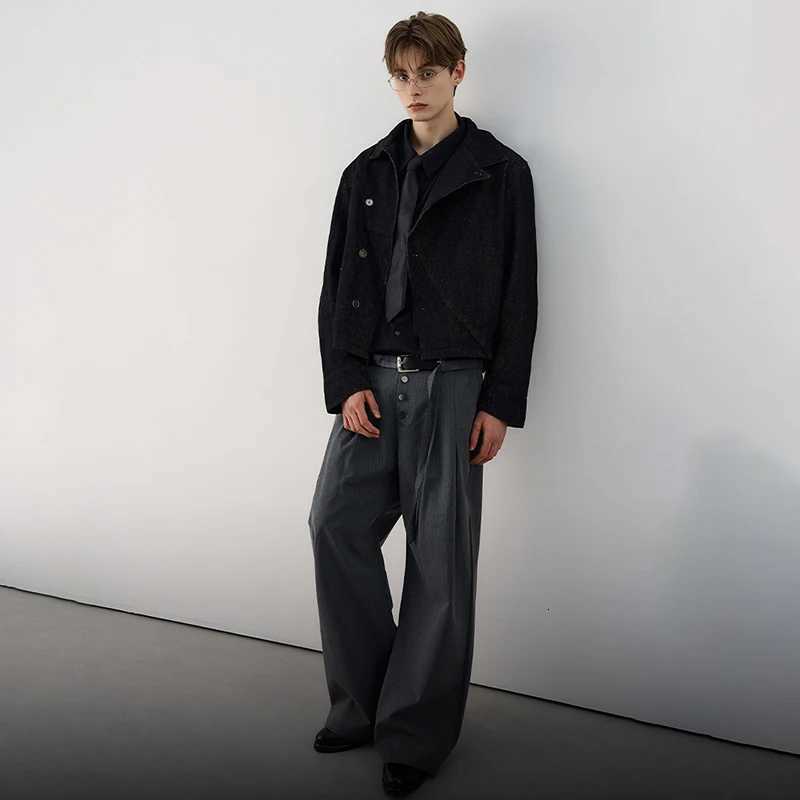 LUZHEN 2025 Autumn New Elegant Handsome Asymmetric Buttoned Stand Neck Jacket Mens Fashion Original Solid Color Clothes JY3938 C260325