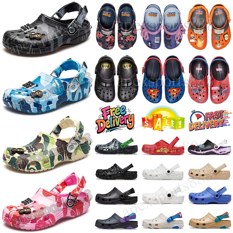 Free Shipping New Classic Clog Sandals Lightning Sandal Beach Clogs Red Black Grey Pink Blue Yellow Brown White Outdoor Waterproof Men Women Green Flat Slipper Shoes
