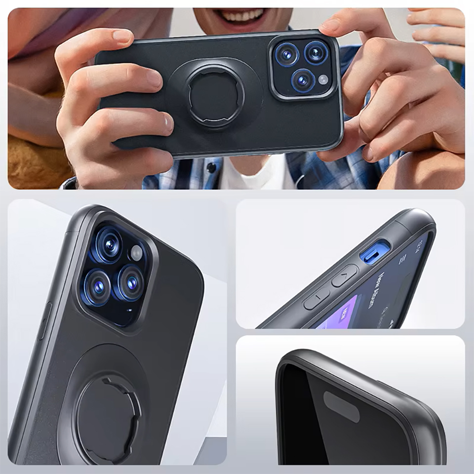 Bike Cycling Phone Case with Lock-in Design, Compatible with Quad-lock Mounts, Motorcycle Phone Holder for iPhone 17/16/15/14/13/12 Plus/Air/Pro Max