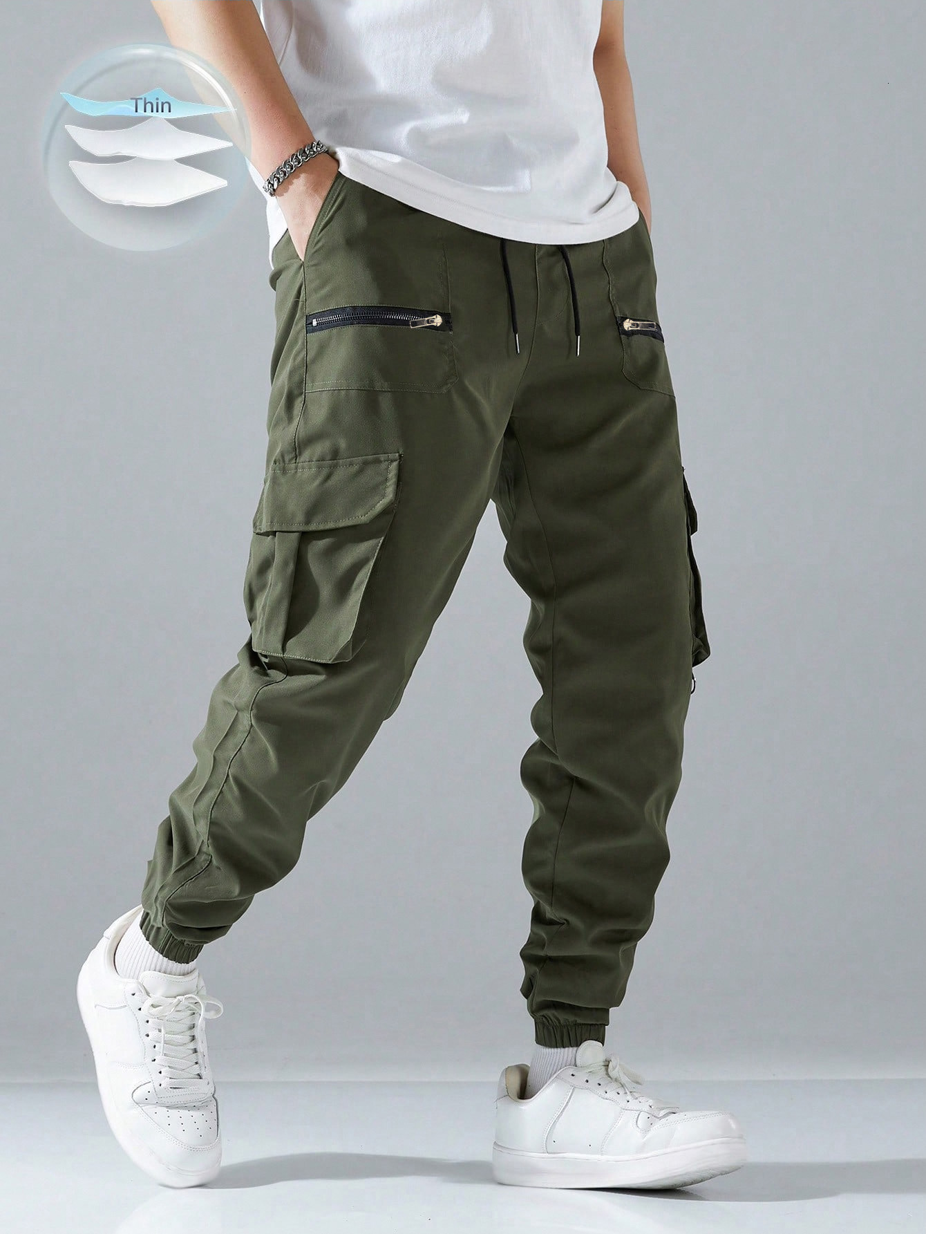 Autumn New Style Jogger Cargo Pants For Men Trendy Versatile Outdoor Essential Pants Multi-pocket Pants Men Summer Thin Casual Sports Pants
