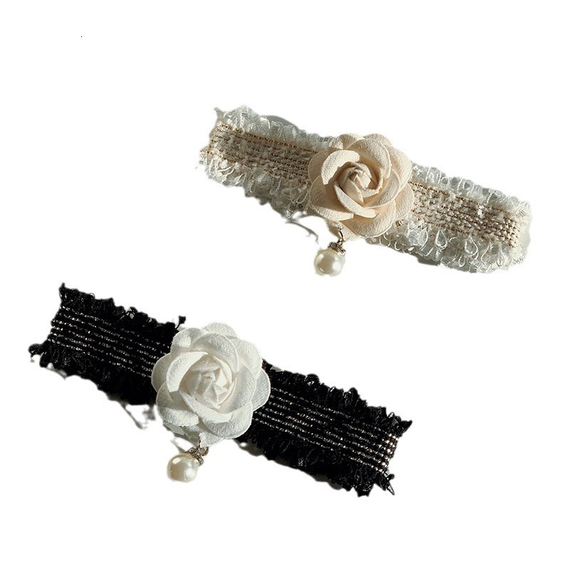 Pet Collar Camellia Style Elegant Lady Design Decorative Bib Soft Comfortable For Cats And Small Dogs