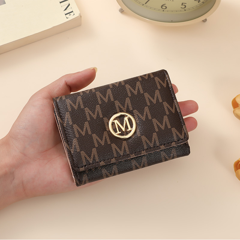 Ladies Short Wallet, New Tri-fold Card Holder, Vintage Classic Printed Coin Purse, Fashionable Ins Portable Stylish Card Wallet, Multifunctional Light - view 3