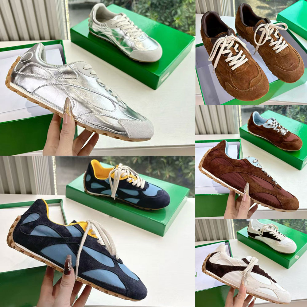 Mens Orbit Flash Sneaker womens designer silver sneaker 851623V5 Laminated leather lace up sneakers Luxury casual sports shoes Lambskin Lining Rubber outsole 35 46