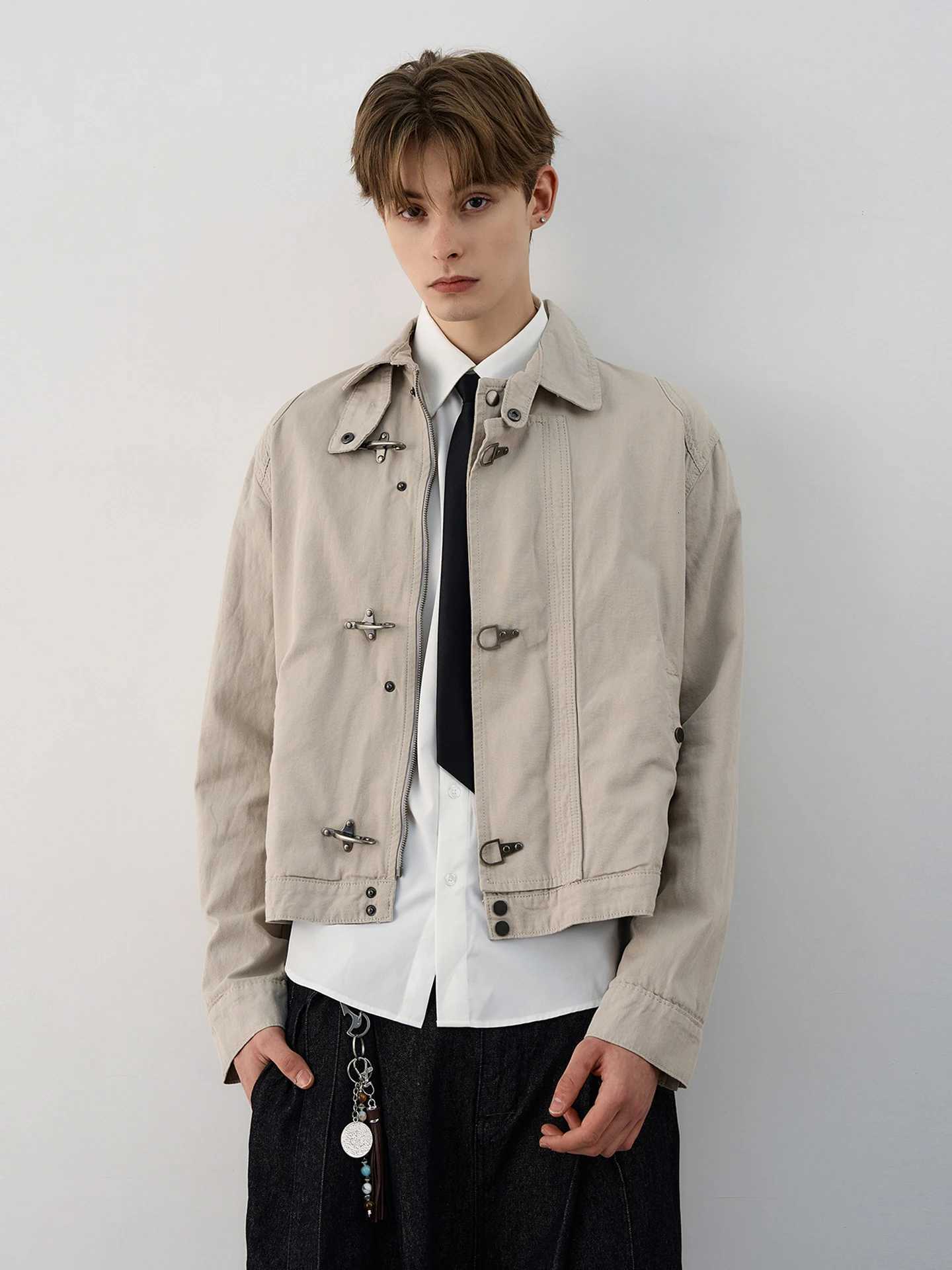 2026 Harajuku Retro Black Gothic High Street Airplane Button Jacket for Men and Women Korean Fashion Retro Casual Jacket C260325