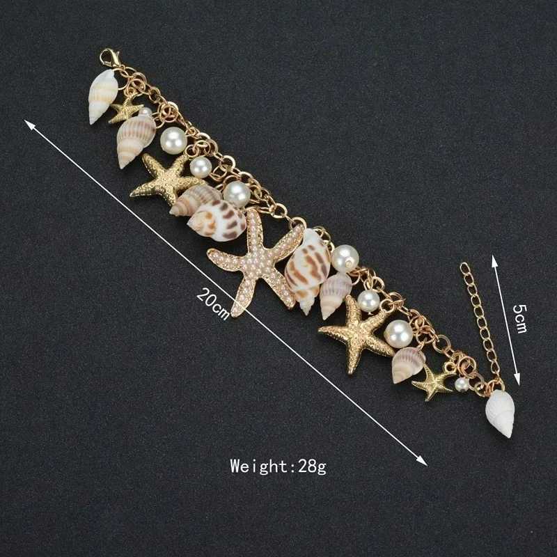 Cute Sweet Starfish Shell Conch for Women New Personality Fashion Pearl Summer Beach Jewelry Holiday Party Accessories H260325 - view 4