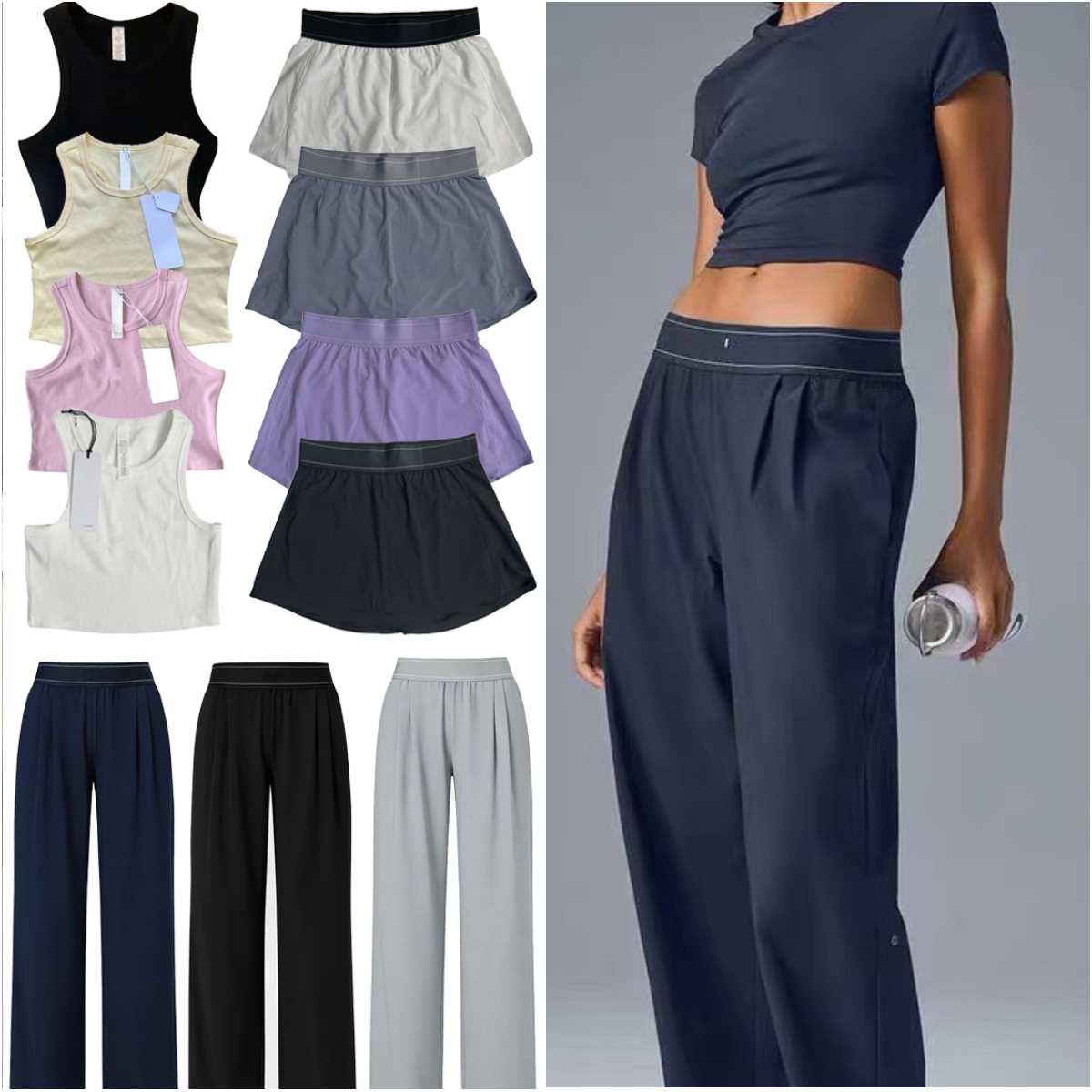 Yoga sports bra tank top jogger fitness sports vest fitted top pilates thread hollow beauty printed vest sports Straight-Leg Suit Up Pant Jogger Sweatpants Gym Set